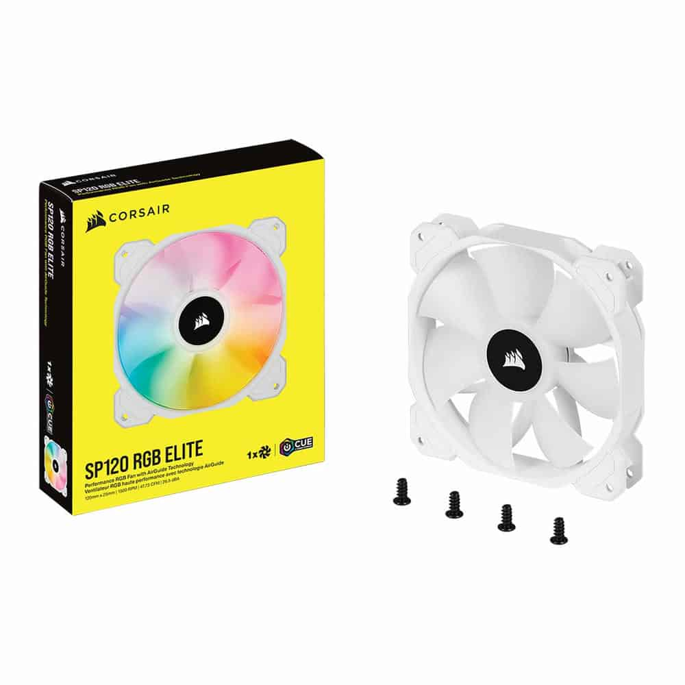 (image for) Corsair iCUE SP120 RGB ELITE Performance White Single 120mm PWM Fan Expansion Pack